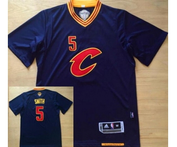 Men's Cleveland Cavaliers #5 J.R. Smith Navy Blue Revolution 30 Swingman Short-Sleeved Basketball Jersey