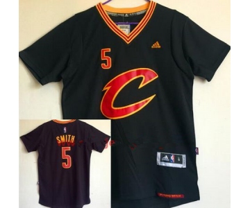 Men's Cleveland Cavaliers #5 J.R. Smith New Black Short-Sleeved adidas Revolution 30 Swingman Stitched NBA Jersey