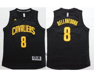 Men's Cleveland Cavaliers #8 Matthew Dellavedova Revolution 30 Swingman Black With Gold Jersey