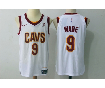 Men's Cleveland Cavaliers #9 Dwyane Wade White 2017-2018 Nike Swingman Goodyear Stitched NBA Jersey