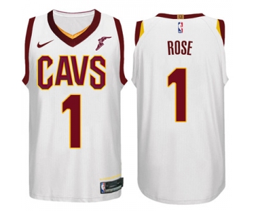 Nike NBA Cleveland Cavaliers #1 Derrick Rose Jersey 2017-18 New Season White Jersey