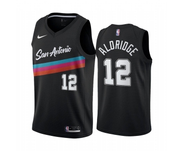 Men San Antonio Spurs #12 lamarcus aldridge black city edition fiesta colors 2020 nba jersey