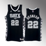 Men' San Antonio Spurs #22 Malaki Branham 2022-23 Black Stitched Jersey