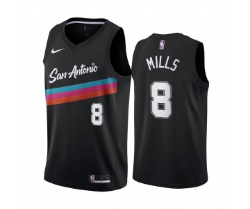 Men San Antonio Spurs #8 patty mills black city edition fiesta colors 2020 nba jersey