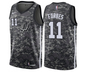 Men's Nike San Antonio Spurs #11 Bryn Forbes Black Basketball Swingman City Edition 2018-19 Jersey