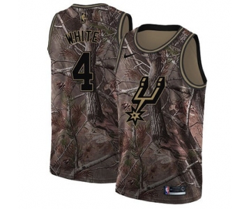 Men's Nike San Antonio Spurs #4 Derrick White Camo Basketball Swingman Realtree Collection Jersey