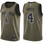 Men's Nike San Antonio Spurs #4 Derrick White Green Basketball Swingman Salute to Service Jersey