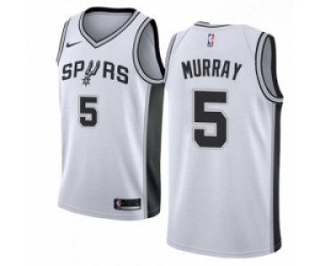 Mens Nike San Antonio Spurs 5 Dejounte Murray Swingman White Home NBA Jersey Association Edition