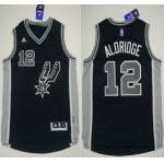 Men's San Antonio Spurs #12 LaMarcus Aldridge Revolution 30 Swingman 2015-16 New Black Jersey