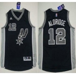 Men's San Antonio Spurs #12 LaMarcus Aldridge Revolution 30 Swingman 2015-16 New Black Jersey