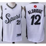 Men's San Antonio Spurs #12 LaMarcus Aldridge Revolution 30 Swingman 2015 Christmas Day White Jersey