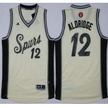 Men's San Antonio Spurs #12 LaMarcus Aldridge Revolution 30 Swingman 2015 Christmas Day White Jersey