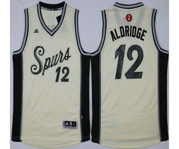 Men's San Antonio Spurs #12 LaMarcus Aldridge Revolution 30 Swingman 2015 Christmas Day White Jersey