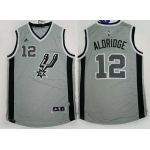 Men's San Antonio Spurs #12 LaMarcus Aldridge Revolution 30 Swingman 2015 New Gray Jersey