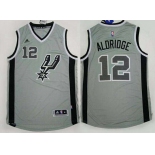 Men's San Antonio Spurs #12 LaMarcus Aldridge Revolution 30 Swingman 2015 New Gray Jersey
