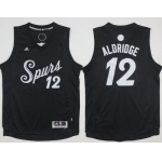 Men's San Antonio Spurs #12 LaMarcus Aldridge adidas Black 2016 Christmas Day Stitched NBA Swingman Jersey