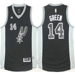 Men's San Antonio Spurs #14 Danny Green Revolution 30 Swingman 2015-16 New Black Jersey