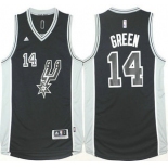 Men's San Antonio Spurs #14 Danny Green Revolution 30 Swingman 2015-16 New Black Jersey