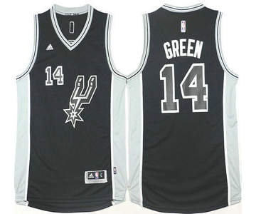 Men's San Antonio Spurs #14 Danny Green Revolution 30 Swingman 2015-16 New Black Jersey