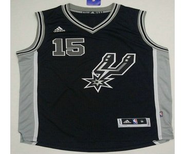 Men's San Antonio Spurs #15 Matt Bonner Revolution 30 Swingman 2015-16 New Black Jersey