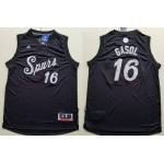 Men's San Antonio Spurs #16 Pau Gasol adidas Black 2016 Christmas Day Stitched NBA Swingman Jersey