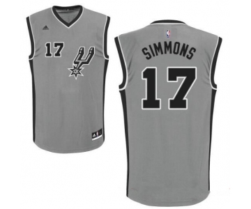 Men's San Antonio Spurs #17 Jonathon Simmons Gray Stitched NBA Adidas Revolution 30 Swingman Jersey