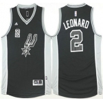 Men's San Antonio Spurs #2 Kawhi Leonard Revolution 30 Swingman 2015-16 New Black Jersey