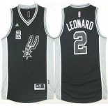 Men's San Antonio Spurs #2 Kawhi Leonard Revolution 30 Swingman 2015-16 New Black Jersey