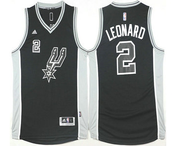 Men's San Antonio Spurs #2 Kawhi Leonard Revolution 30 Swingman 2015-16 New Black Jersey