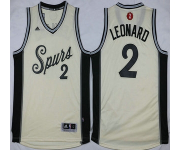 Men's San Antonio Spurs #2 Kawhi Leonard Revolution 30 Swingman 2015 Christmas Day White Jersey