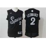 Men's San Antonio Spurs #2 Kawhi Leonard adidas Black 2016 Christmas Day Stitched NBA Swingman Jersey
