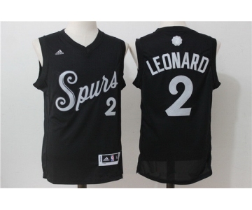 Men's San Antonio Spurs #2 Kawhi Leonard adidas Black 2016 Christmas Day Stitched NBA Swingman Jersey