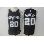 Men's San Antonio Spurs #20 Manu Ginobili Black Nike Jersey