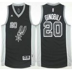 Men's San Antonio Spurs #20 Manu Ginobili Revolution 30 Swingman 2015-16 New Black Jersey