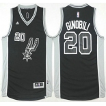 Men's San Antonio Spurs #20 Manu Ginobili Revolution 30 Swingman 2015-16 New Black Jersey