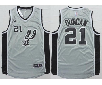 Men's San Antonio Spurs #21 Tim Duncan Revolution 30 Swingman 2014 New Gray Jersey