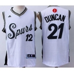 Men's San Antonio Spurs #21 Tim Duncan Revolution 30 Swingman 2015 Christmas Day White Jersey