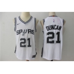 Men's San Antonio Spurs #21 Tim Duncan White 2017-2018 Nike Swingman Stitched NBA Jersey