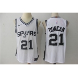 Men's San Antonio Spurs #21 Tim Duncan White 2017-2018 Nike Swingman Stitched NBA Jersey