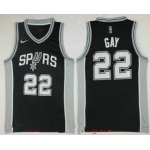 Men's San Antonio Spurs #22 Rudy Gay Black 2017-2018 Nike Icon Edition Swingman Jersey