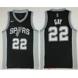 Men's San Antonio Spurs #22 Rudy Gay Black 2017-2018 Nike Icon Edition Swingman Jersey