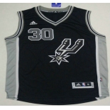 Men's San Antonio Spurs #30 David West Revolution 30 Swingman 2015-16 New Black Jersey