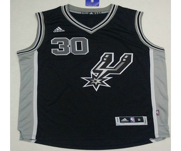 Men's San Antonio Spurs #30 David West Revolution 30 Swingman 2015-16 New Black Jersey