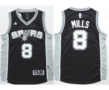 Men's San Antonio Spurs #8 Patrick Mills Revolution 30 Swingman 2014 New Black Jersey