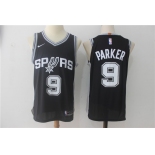 Men's San Antonio Spurs #9 Tony Parker Black 2017-2018 Nike Swingman Stitched NBA Jersey