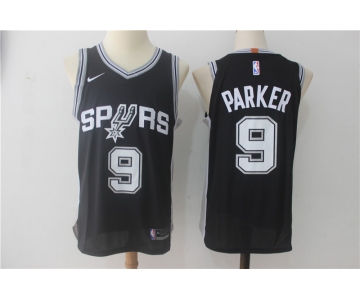 Men's San Antonio Spurs #9 Tony Parker Black 2017-2018 Nike Swingman Stitched NBA Jersey