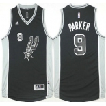 Men's San Antonio Spurs #9 Tony Parker Revolution 30 Swingman 2015-16 New Black Jersey