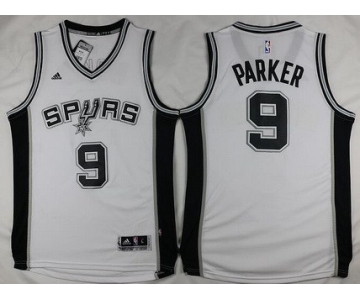 Men's San Antonio Spurs #9 Tony Parker Revolution 30 Swingman 2015-16 White Jersey