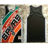 Men's San Antonio Spurs Black Big Face Mitchell Ness Hardwood Classics Soul Swingman Throwback Jersey