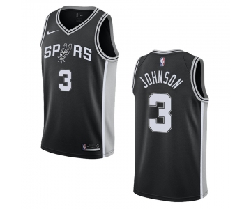 Nike San Antonio Spurs #3 Keldon Johnson Black NBA Swingman Icon Edition Jersey